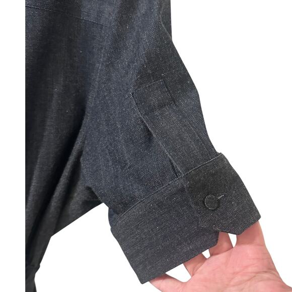 Altuzarra Lydia Cotton Blend Poplin Shirtdress Berry Blue Denim Pockets, size 12 - Picture 5 of 13